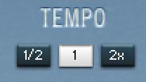 TEMPO allows you to choose between half speed, host tempo or double speed for slow or fast rhythmical momentum.