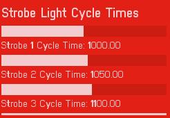once every 10 cycles. Strobe Light Cycle Time: This is where the delay between strobe cycles is set on Strobe Outputs 1 thru 3.