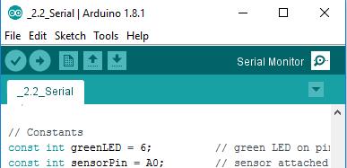 Figure 28: How to navigate to the Arduino serial monitor. Do you feel confident in your estimate? Click on the Tools menu and then select Serial Plotter to open Arduino s serial plotter.