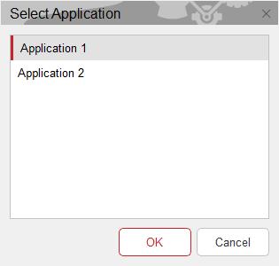 4.7 Import Application To import an application into the current project from another project, select Project -> Import Application from the menu.