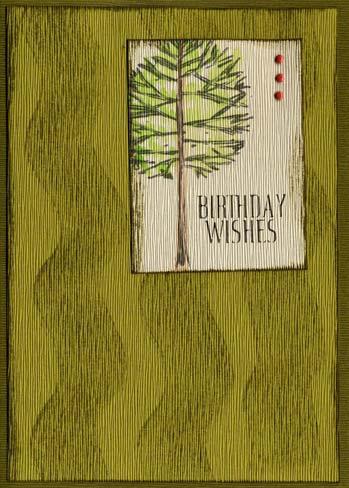 October 2007 Great Outdoors Greetings to Go Page 7 of 8 Card #2 Mushroom Die Cuts: Birthday Wishes Green Ink (3) Tiny Brads 1. Ink the edges of the panel and die cut with green ink.