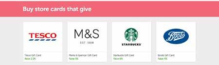 Raising free donations when you buy or topup a store card. Visit www. cardsforcauses.giveasyoulive.com 1.