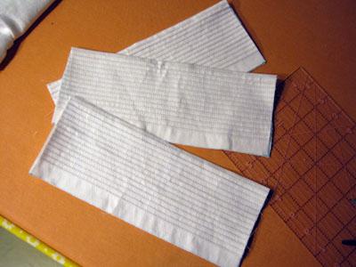 4. CUT AND PREPARE FABRIC FOR BACK BAND. The back is a blank canvas.