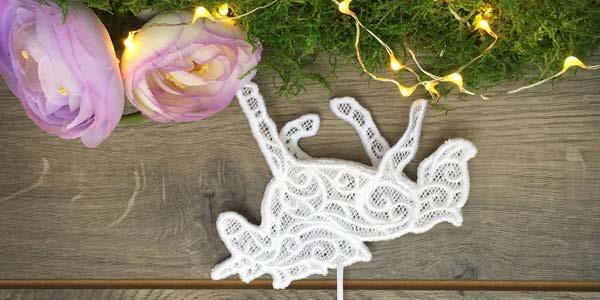 A magical unicorn comes to life with this sweet three-dimensional embroidery design. Three pieces are stitched together to create the soft and ethereal 3D mythical creature.