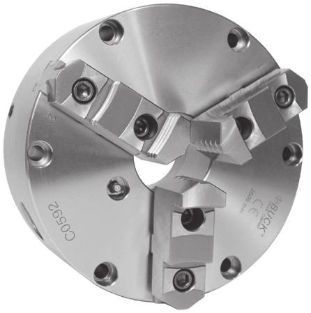 BPC High-Speed, Thru-Hole 3-Jaw Power Chuck Wedge Type - Direct OEM Replacement FEATURES & BENEFITS: High-quality alloy steel body allows for higher speeds Sharply increased dynamic gripping force