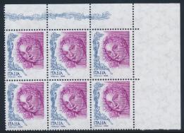 102b in a block of 8. One damaged stamp (#100d) not counted. A scarce group, all scanned online. JG.