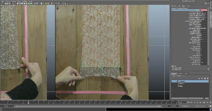 FABRIC SIMULATION USER STORY 2 Figure 2: Fabric simulation in Maya by Yang Chen 4 items have been tested of all the fabric samples (stretching, dropping, collision, and air dynamics).