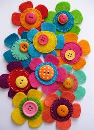 flower shapes out of colourful craft