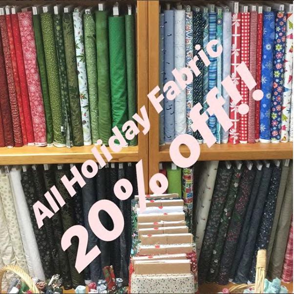 Page 2 HOLIDAY SALE Take 20% off all holiday fabrics; 30% if you finish the bolt!