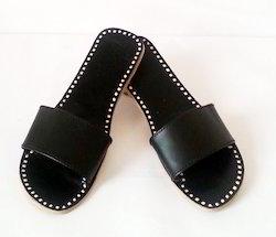 LEATHER SLIPPERS Black
