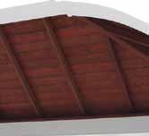 We use beautiful 1x6 tongue and groove boards for the ceiling, stained mahogany for a rich