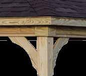 The 2x6 half-moon braces add beauty, and lateral strength to resist high winds.