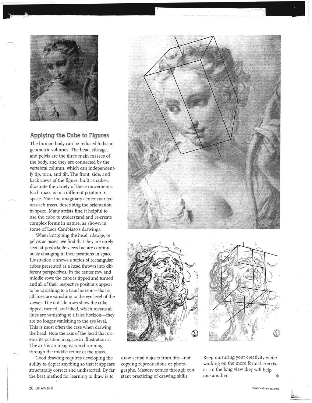 Applying the Cube to Figures The human body can be reduced to basic geometric volumes.