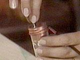 going to match the copper, so dab a little copper-coloured nail polish on the screw heads,