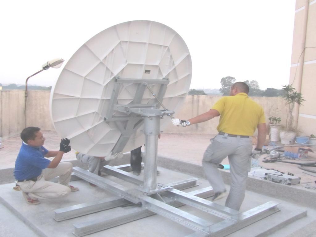 Installation of SA-VSAT / WINDS at NRSC (SA: Sentinel Asia) The ground station: automatic operation The operation team: Submit EOR (Emergency