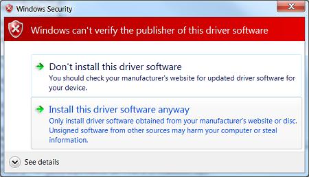 click Install this driver software