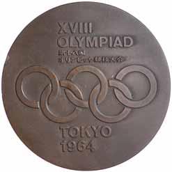 $170 5551 Mexico 1968, XIX Olympiad, Official Medal of the Participants (50mm square).
