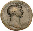 around AEQVITAS AVGVST, Aequitas standing left, holding scales and cornucopiae, (S.3060, RIC 77, C.7). Dark green patina, good fine/fine and scarce. 5309* Trajan, (A.D.98-117), AE sestertius, Rome mint, issued 115, (24.