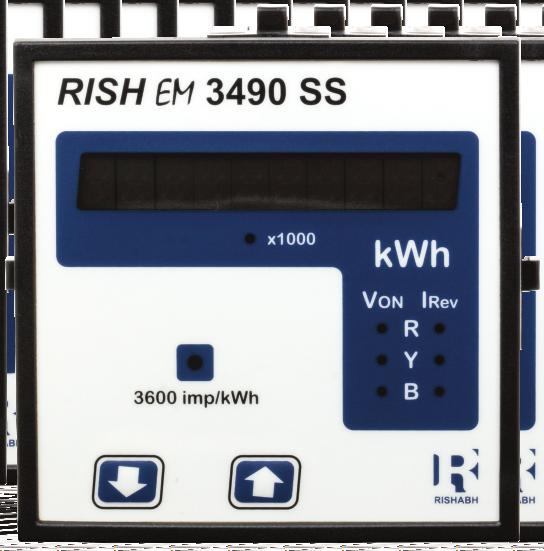 Application : RISH Master 3490 SS is a 96mm x 96mm panel mounted kilowatt hour meter it measures active energy with class 1.0 accuracy having auto-resetting 8 digit seven segment LED counter.