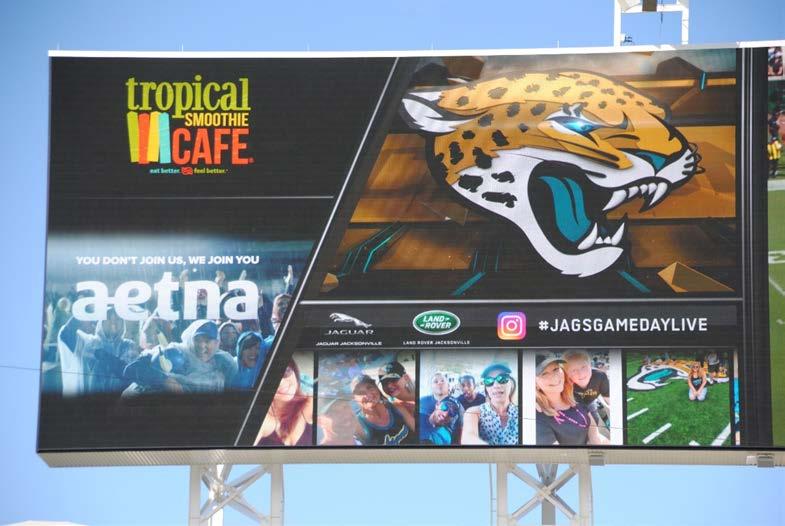 HIGH DEFINITION IN-GAME CAROUSEL SIGNAGE In order to bring the Aetna brand to life and leverage EverBankField s most dominant asset to reach a captive audience and create a strong message, Aetna