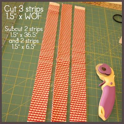 5" Taking the strips sewn together in the previous step, sew the sashing strips to that piece.