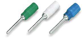 Color Strip Length I N L L1 D D1 D2 mm 2 AWG mm A mm Insulated pin terminal, for 271, 272 Series (white terminal