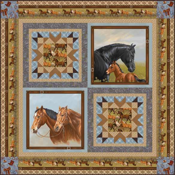 old your orses QULT 2 A Free Project Sheet NOT FOR RSAL Featuring fabrics from the old your orses collection by Kathleen ill for Fabric Requirements (A) 482-... 1 panel () Lake-00**... ½ yard (C) 485-6.