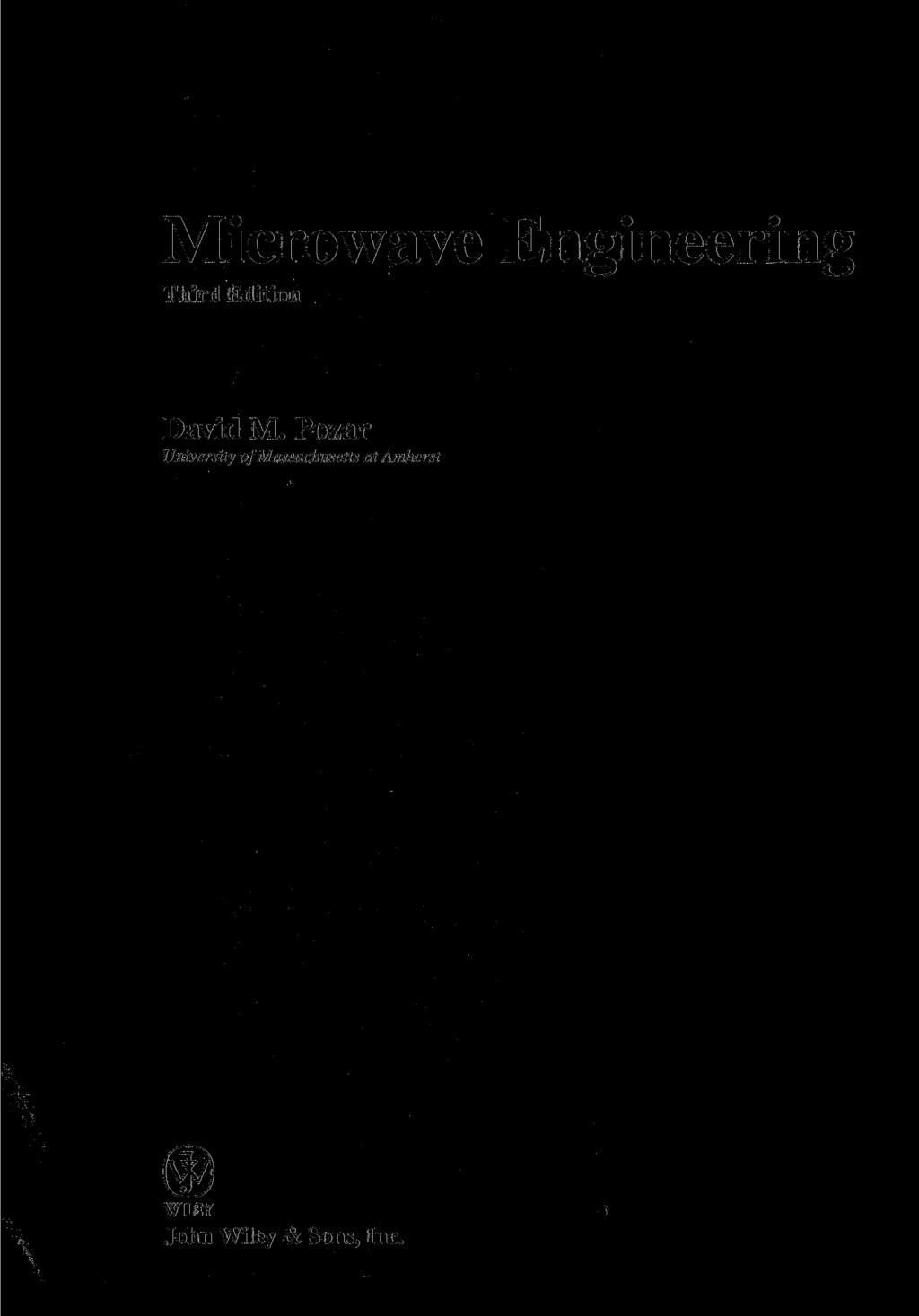 Microwave Engineering Third Edition David M.