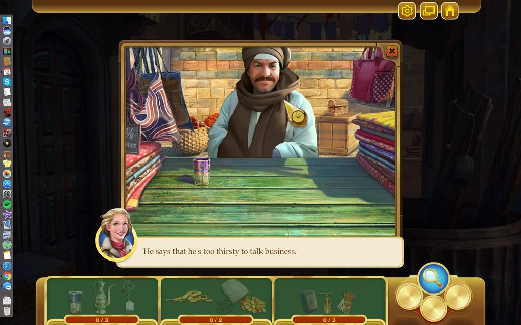 It s up to the player to make friends with the merchant and get the info she needs to find the