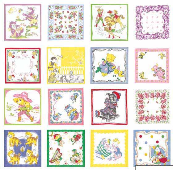 hankies printed on 100%  This fun and whimsical fabric