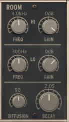 9 Room Module Suspend your disbelief: this mixer module allows you to adjust the tone of the room. It isn t a post-reverb effect, it s controlling the sound of the room itself!