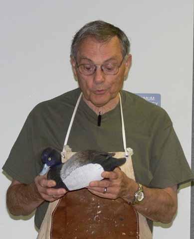 Jim Berry showed his duck, a male