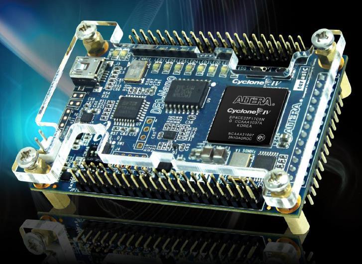FPGA Board Used The key features of the board : Featured device Altera Cyclone IV EP4CE22F17C6N FPGA Altera serial configuration EPCS16(16Mbits) Memory devices 32MB