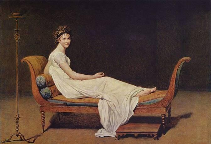 JACQUES LOUIS DAVID S PORTRAIT OF MADAME RECAMIER, THE LOUVRE, 1800 In 1800 Jacques-Louis David began his portrait of Juliette and he proved to be the one exception to the rule who certainly did not