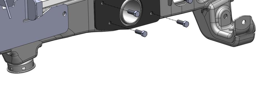 When the pilot hole is drilled through the bed, the tape will be pierced by the small drill. It should be positioned in the center of the 1 mounting post hole. 9.