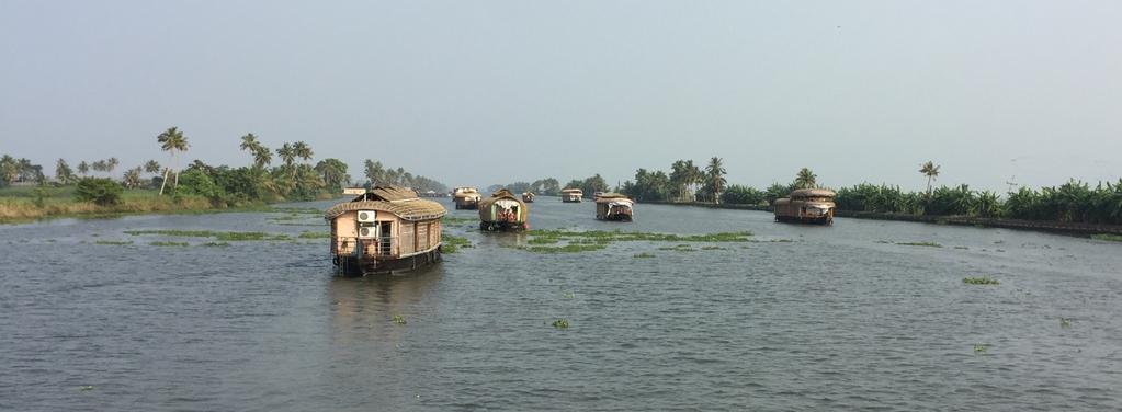 ACCOMMODATION Kerala Backwaters: We arranged a house boat on the spot at Alappuzha jetty for two nights, with Cathey Pacific Cruise (info@alleppeyhouseboatstrip.