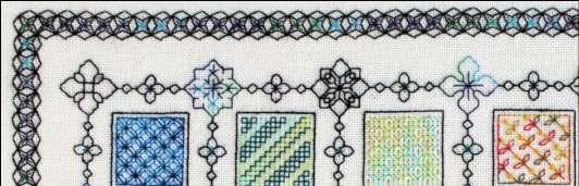 Parts 1 and 2 embroidery Pattern Block 4 contains French knots.