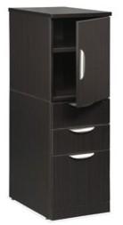 pedestal. OFC-167 CPU storage cabinet mounts under work surface. Door can swing left or right.