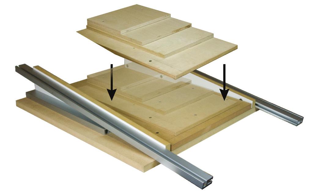 ASSEMBLY - ATTACH SACRIFICIAL PLATE TO BASE Cut a sacrificial plate out of 3/4" thick flat sheet stock such as MDF or particle board.
