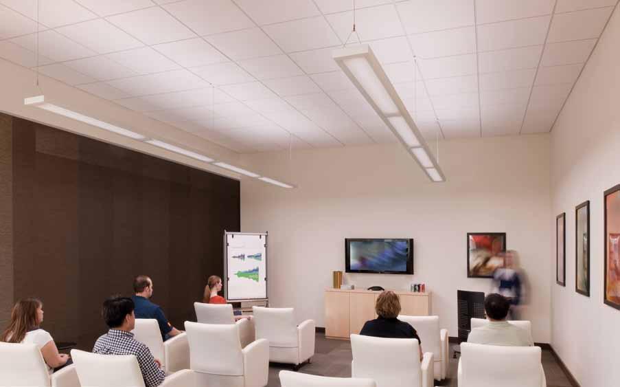 Application Veer is at home in office spaces, educational environments, labs, libraries, conference rooms and other areas where direct/indirect illumination is desired.