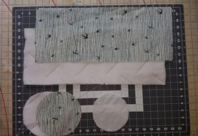 Step 1: Cut an 8 x 19 rectangle of main fabric and Insul-Shine.