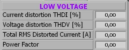 4.. Calculation Results Low voltage side This window shows the calculation results of the transformer low-voltage side: Current distortion; Voltage