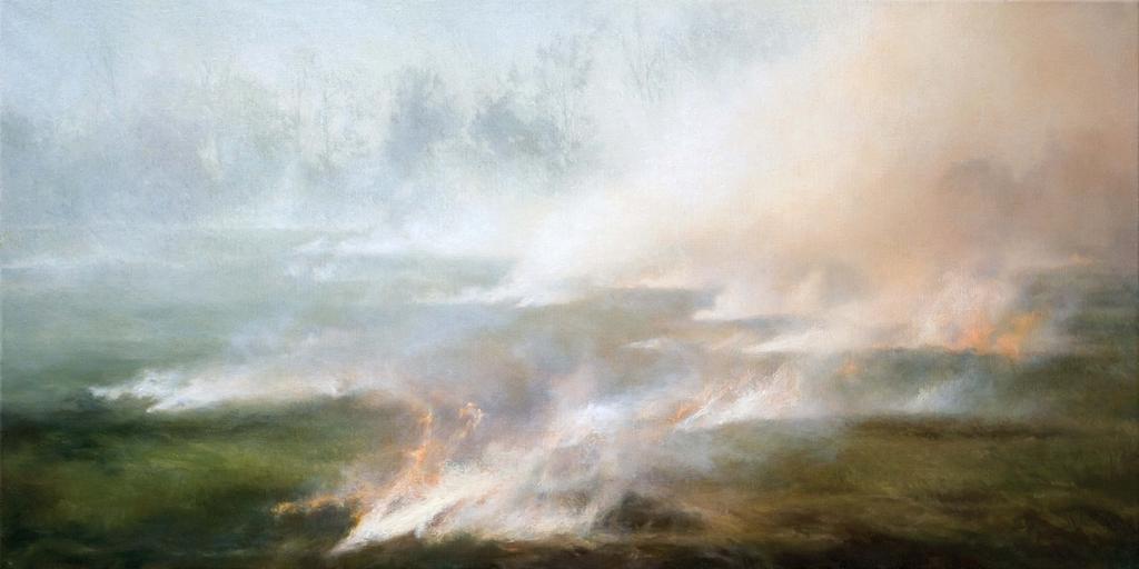 HUNGARIAN FIRE OIL ON CANVAS / 70X140