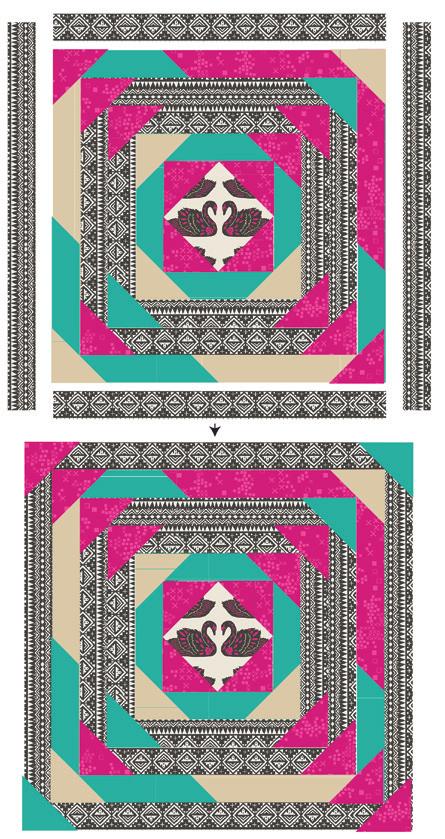 and two (2) 2½ x 2½ squares from fabric D.