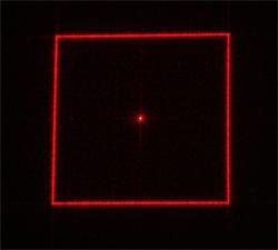 Square pattern Zero order: ~3% of incident laser power (can be eliminated) Intensity of ghost image: ~5% of the signal intensity The left picture shows the image of the actual square pattern produced