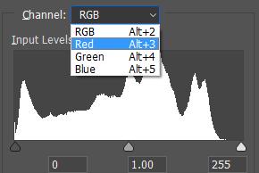 7) Adjust the shadows and highlights of the blue channel. 8) Try turning the Preview option on and off to see how it looks with and without the adjustments.