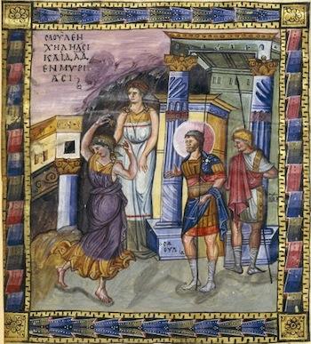 David Glorified by the Women of Israel, from The Paris Psalter, c. 900 C.E.