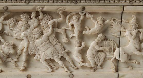 Rape of Europa (detail, lid), Veroli Casket, second half of the 10th century, wood overlaid with ivory with traces of polychrome and gilding (Victoria and Albert Museum) Connecting with great