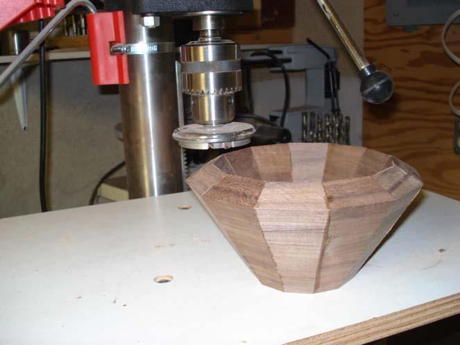 After milling the bottom of the bowl;