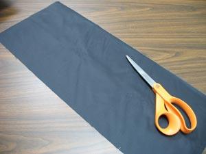 To prepare the inner lining, cut a piece of the nylon to 9 1/2 inches by 23 inches.